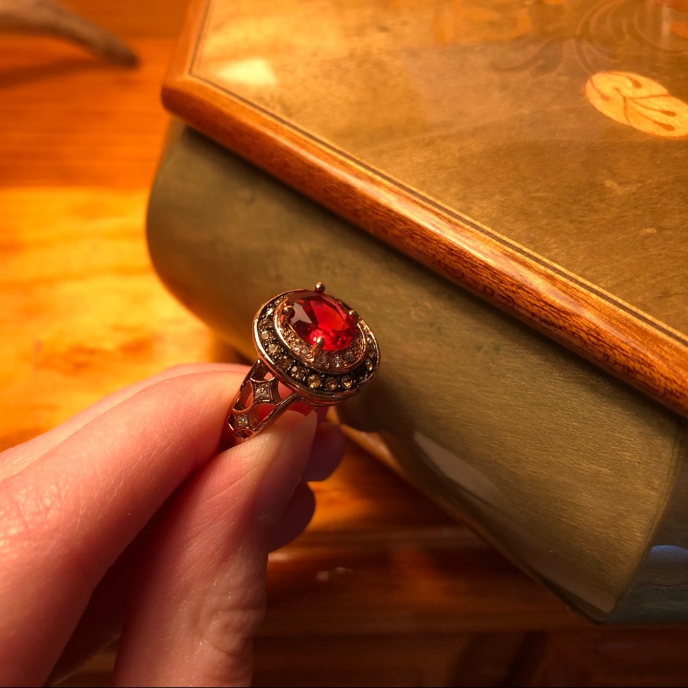 Ruby Engagement Ring With Diamonds - image 4